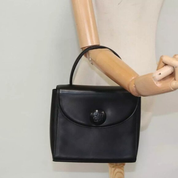 GIVENCHY Hand Bag Leather Black Auth - Picture 1 of 16